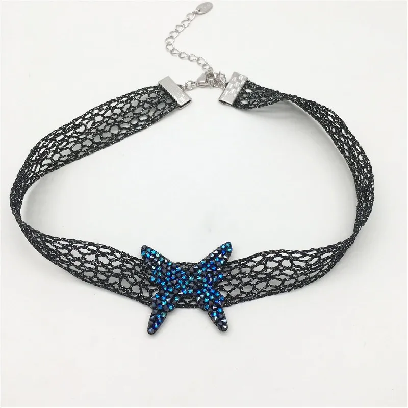 Ms Betti butterfly lace choker with crystal rocks from Swarovski07