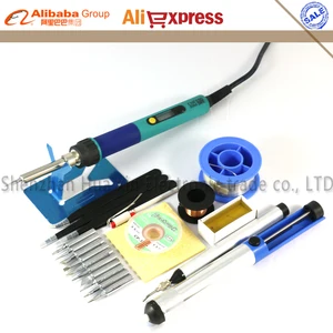 CXG EU цифровой ЖК-Регулируемый Электрический паяльник 936 паяльная станция Комплект сварочный Ремонтный комплект набор пинцет/паяльный наконечник - изображение