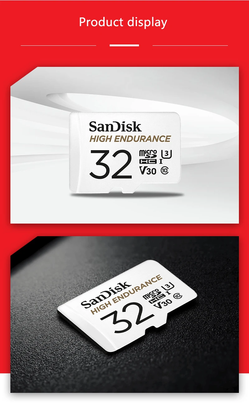 Карта памяти SanDisk высокая выносливость видео показвыаться на 32 GB 64 GB MicroSD карты SDHC/SDXC Class10 40 МБ/с. карты памяти для видео наблюдения