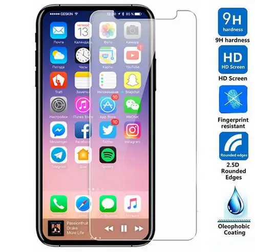 For iPhone X Tempered Glass Front Original 9H Protective Film Explosion-proof LCD Screen Protector For iPhone X 10 Guard