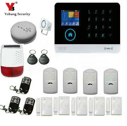 Yobang Security Wireless Fire Solar Power Siren 4.3inch Touch Screen WIFI GSM GPRS Wireless Home Burglar Security Alarm System
