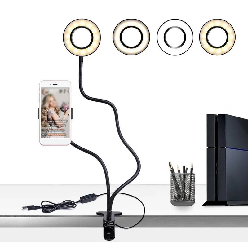

Dimmable LED Mobile Phone Live Fill Light Anchor Studio Camera Ring Fill Light Ring Live Broadcast Bracket Self-timer Artifact