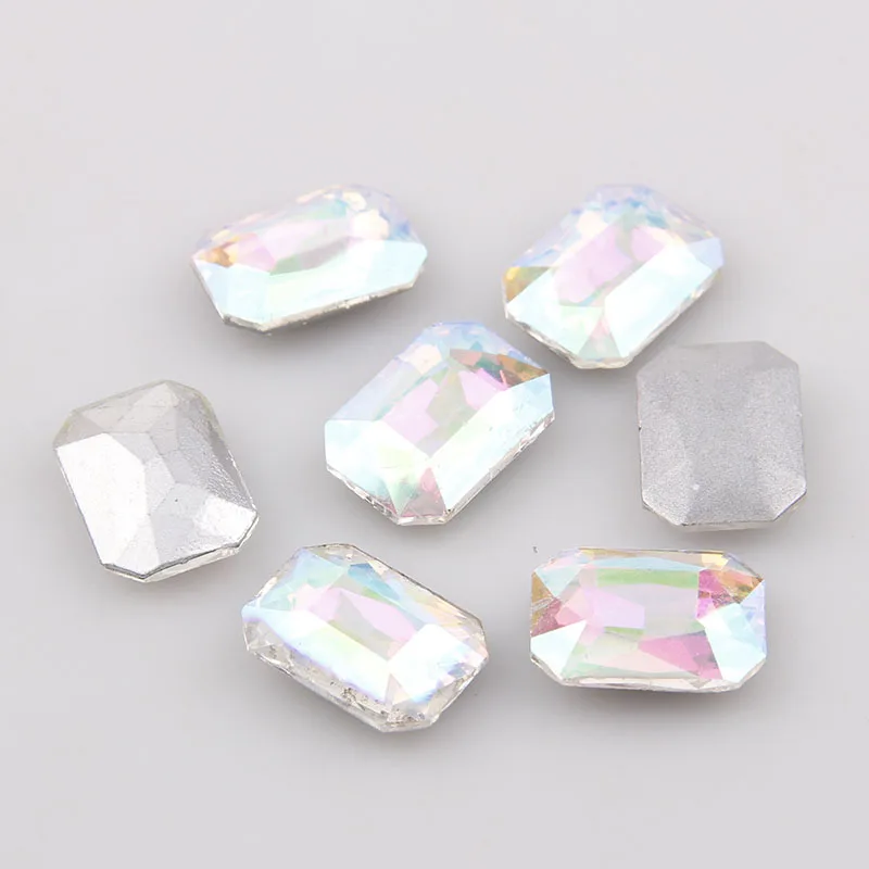 Прямоугольник восьмиугольник острым сзади Crystal Clear AB Необычные Камень Стекло со стразами для DIY свадебное платье ювелирных изделий