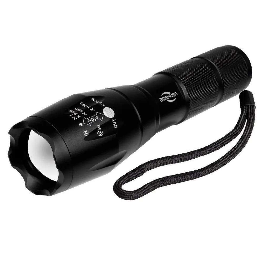 

BOEHNER Q5 Led Flashlight 1600 Lumens Super Bright CREE LED Tactical Flashlight 3*AAA/18650 Battery Outdoor Camping Powerful
