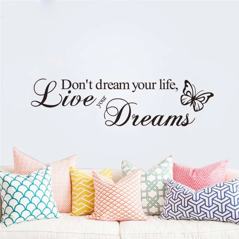don't dream your life live your dreams wall stickers bedroom decoration