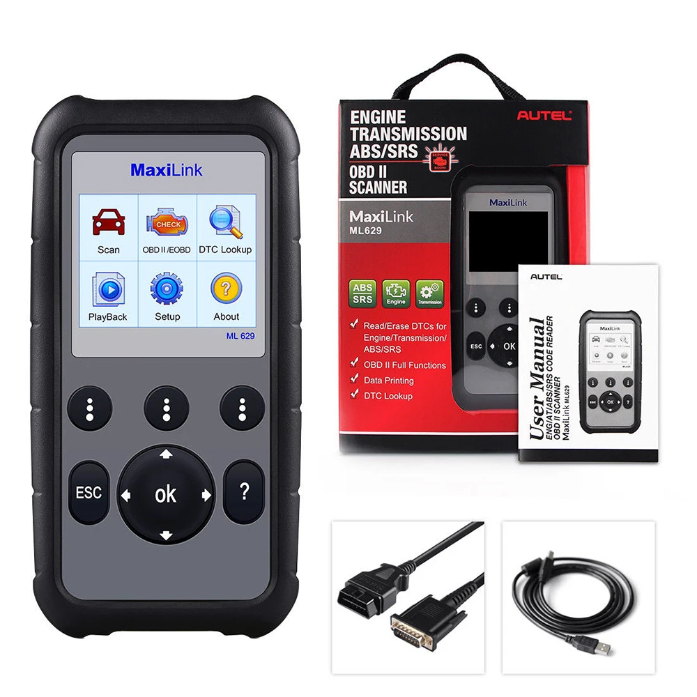 Autel MaxiLink ML629 Улучшенный CAN OBD2 сканер с ABS SRS диагностика двигателя автоматический VIN
