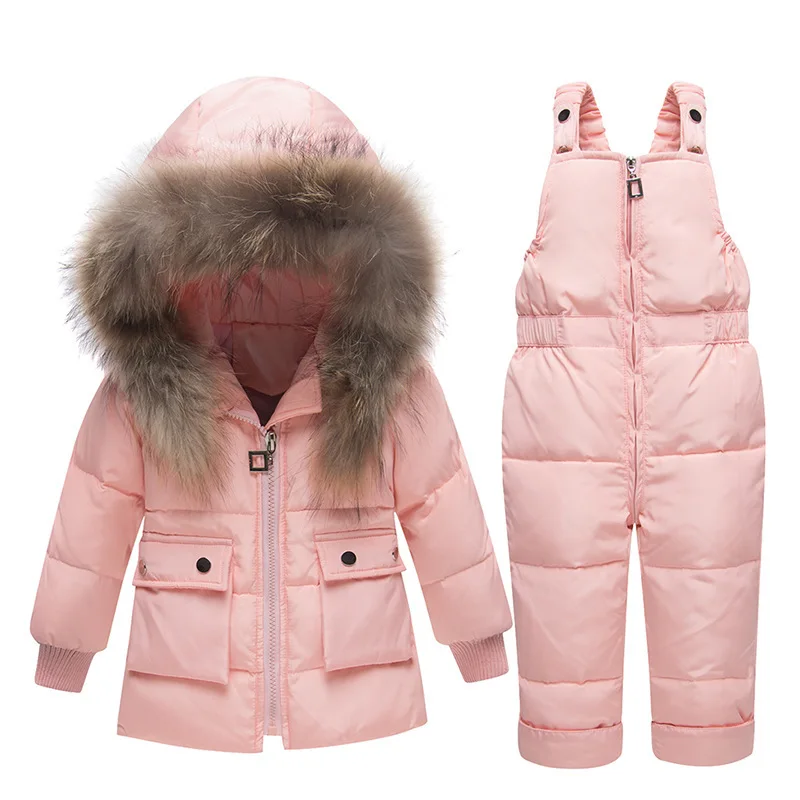 Новинка года, комплекты зимней одежды для детей куртка-пуховик для девочек и мальчиков, детское пальто Одежда для маленьких девочек, парка Детское пальто с натуральным мехом
