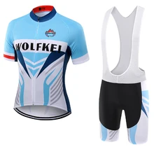 WOLFKEI Vélo устанавливает Велоспорт короткий рукав комбинезон шорты Наборы человек bicicletas Майо ropa ciclismo велосипед одежда