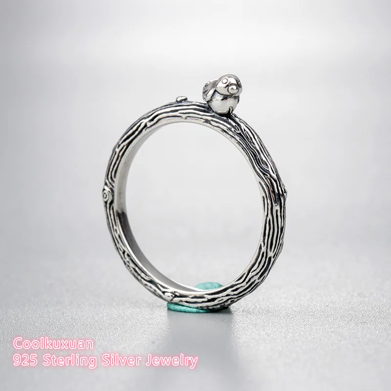 

2019 new Spring Original 100% 925 Sterling Silver Spring Bird Ring Compatible with European Jewelry