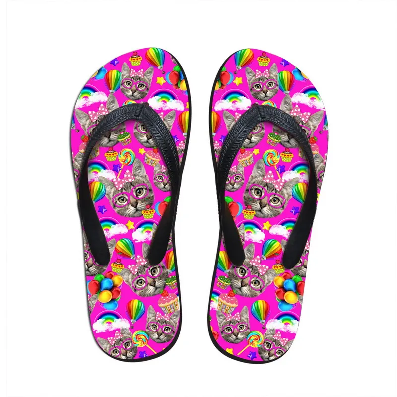 Cat 3D Printed Flip Flops NonSlip Slipper Kawaii Store KawaiiMerch