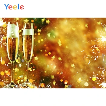 

Yeele Merry Christmas Party Winter Wine Glass Light Bokeh Photo Background Custom Vinyl Photography Backdrop For Photo Studio