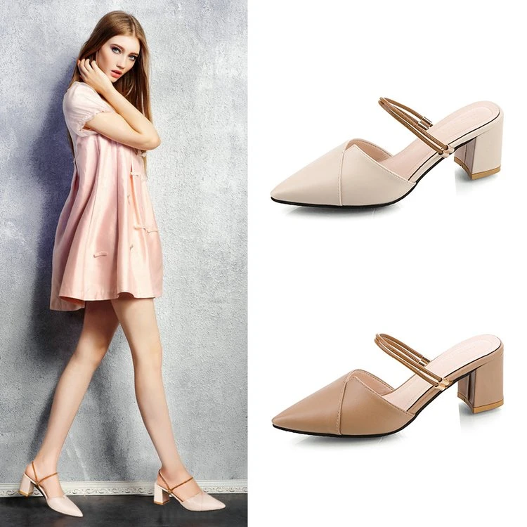 Nouveau Femmes Mi Talon Bloc Bout Pointu et fashion Pantoufles Chaussures Mules Sandales à Enfiler Nouveau Femmes Mi Talon Bloc Bout Pointu et fashion Pantoufles Chaussures Mules Sandales à Enfiler