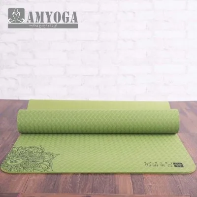 Двухсторонний Противоскользящий 6 мм TPE коврик для йоги фитнес-коврик для йоги гимнастический коврик с гимнастикой Коврик для йоги балансировочный коврик 183*61 см - Цвет: Зеленый