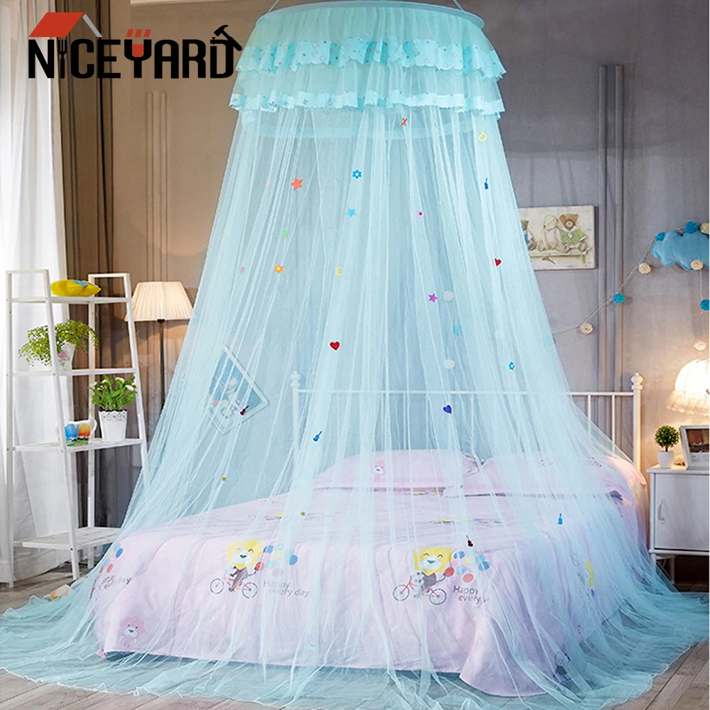 

Dome hanging mosquito net Kids Baby Bedding Dome Bed Netting Canopy Easy to Install Lace Bed Canopy 4 Colors Girls Room Decor