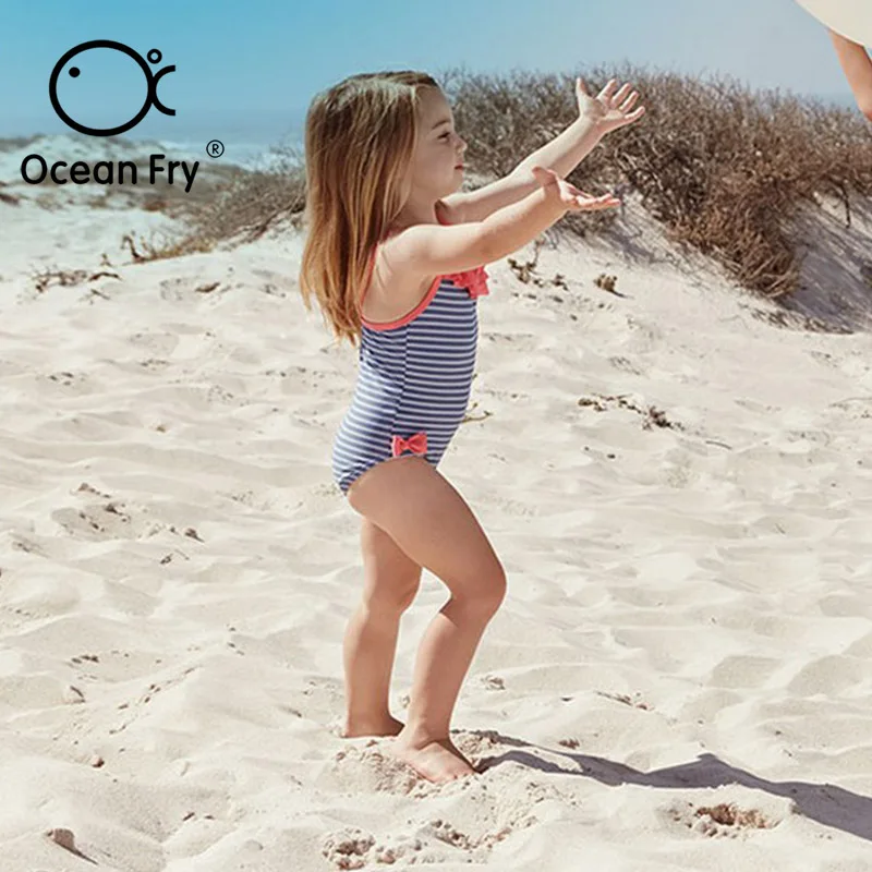 

Baby Girls Swimwear Kids One-Piece Striped Bow Sleeveless Swimsuit Bathing Spring Summer Children Beach Swimming Costumes Bikini