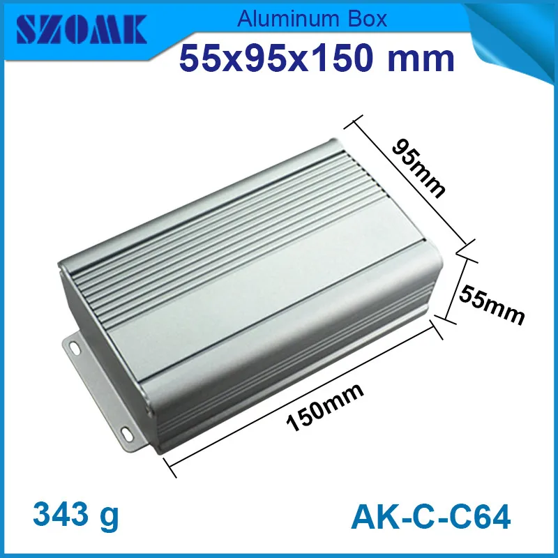 

1 piece szomk aluminium housing cabinet for electronics grey junction case with heatsink 55*95*150mm