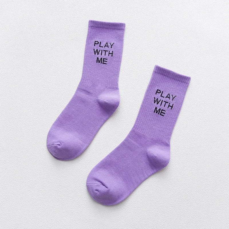 Новые женские носки спортивные с принтом буквы хлопковые крутые модные носки 3 цвета японский стиль короткие носки женские