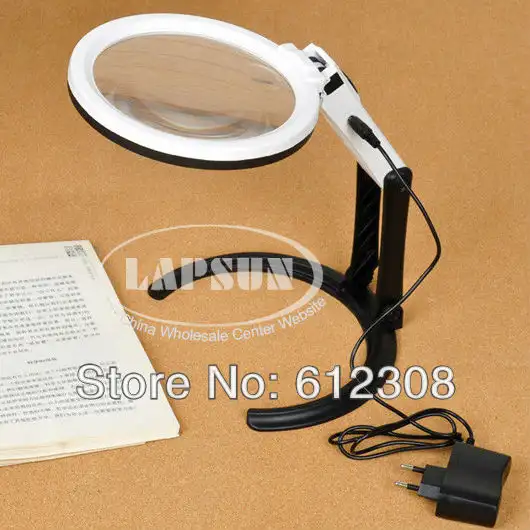 Big Size Portable Foldering Dual Illuminated Led Light Magnifier