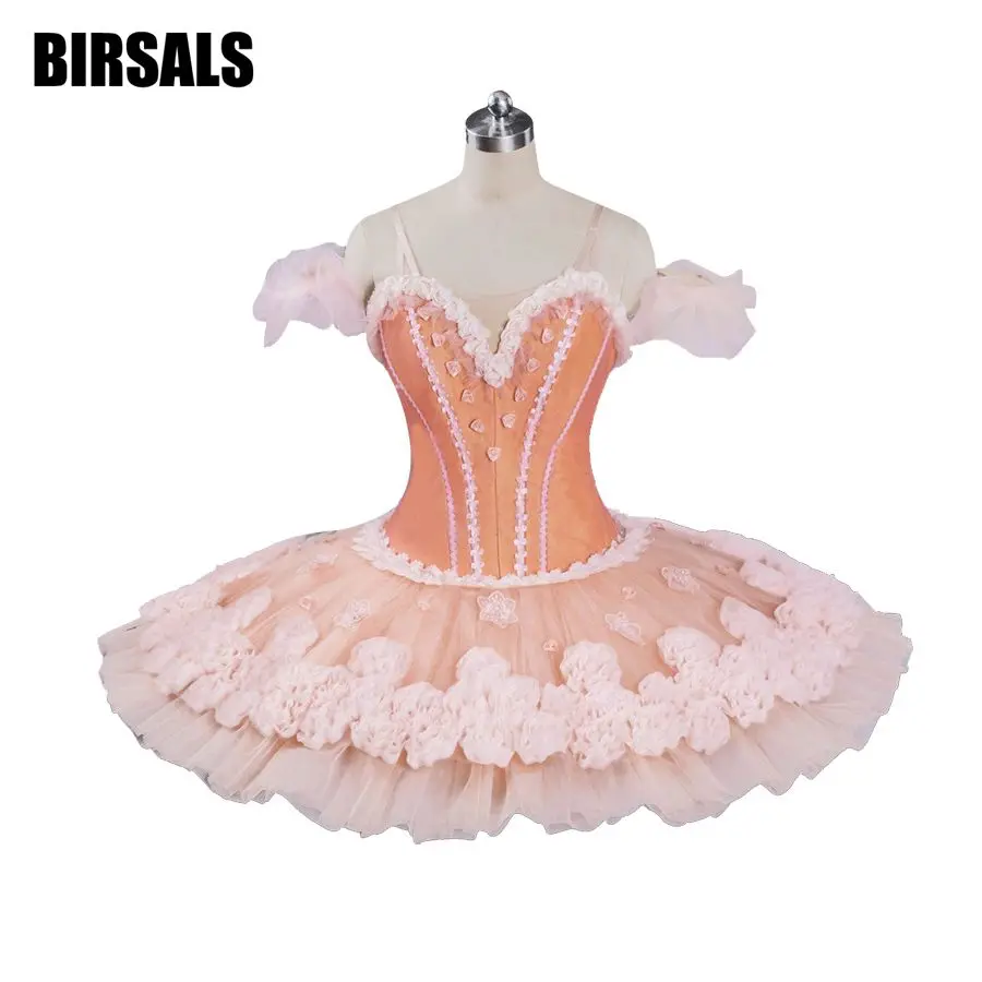 Pink Peach Ballet Tutu Romance Ballerina Pancake Platter Tutu Women Professional Ballet Tutu Clsssic BT9074