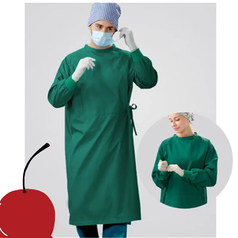 Pure cotton surgical gown men and women long sleeve operating room