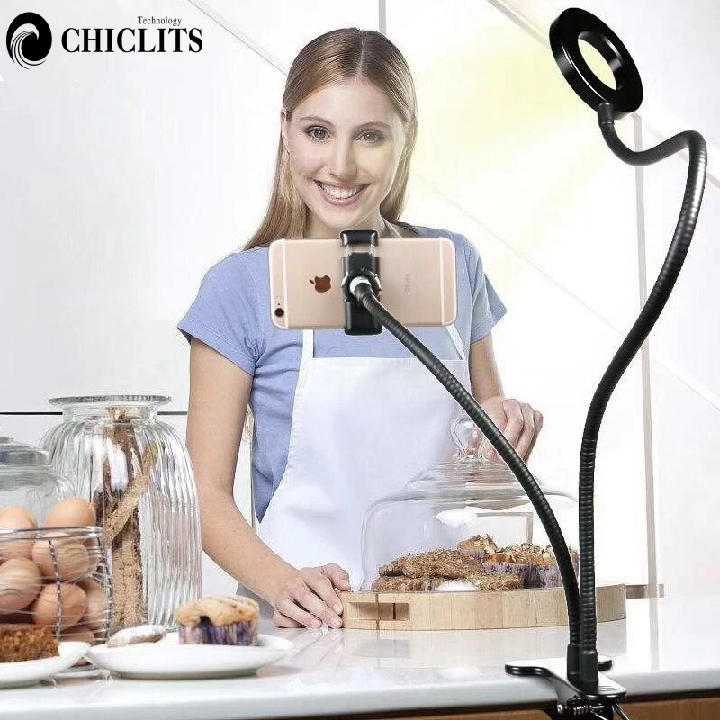 Selfie LED Ring Light with Cell Phone Mobile Holder for