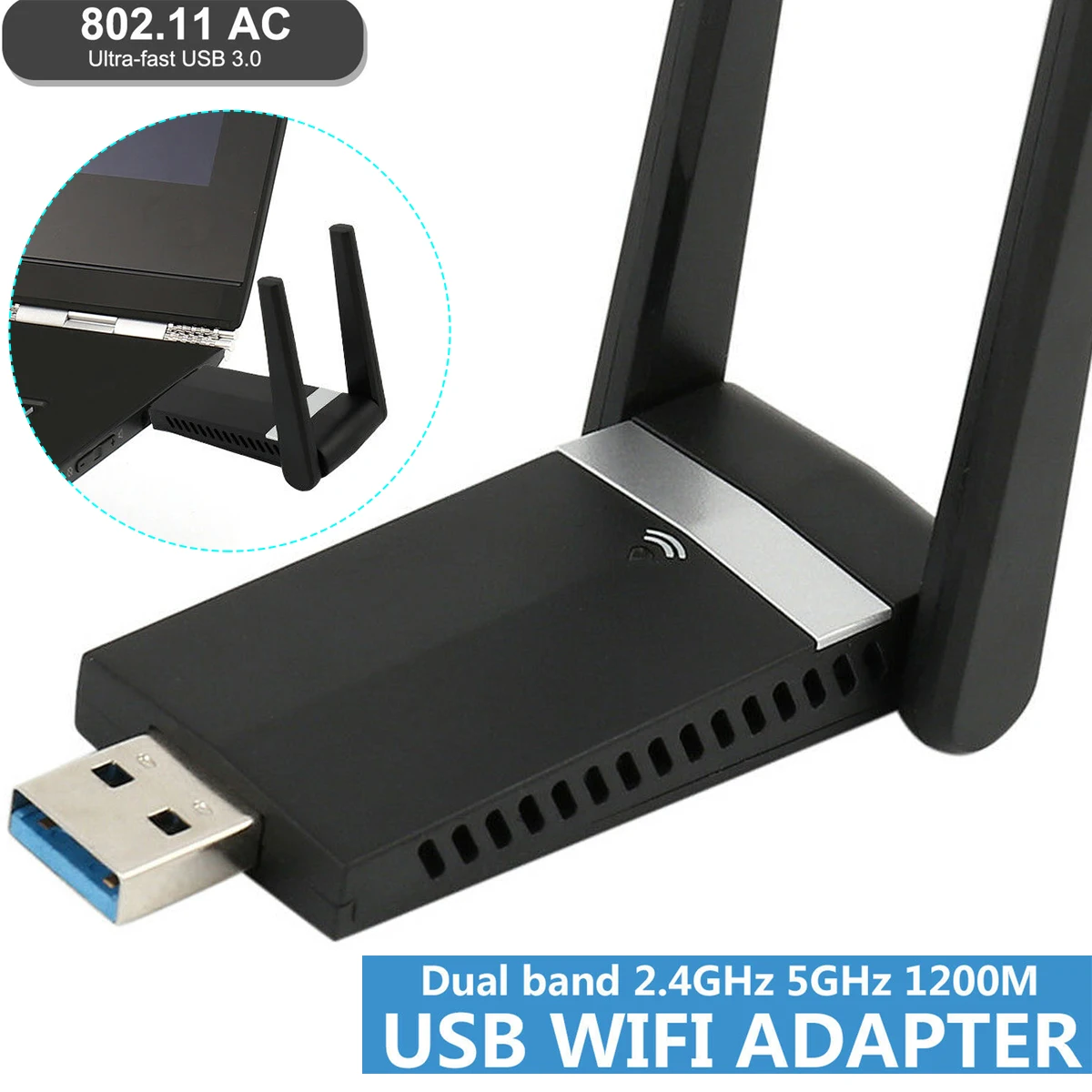 SOONHUA 5,8 ГГц/2,4 ГГц беспроводной адаптер двухдиапазонный USB WiFi ключ 1200 Мбит/с USB3.0 беспроводные сетевые адаптеры сетевые карты