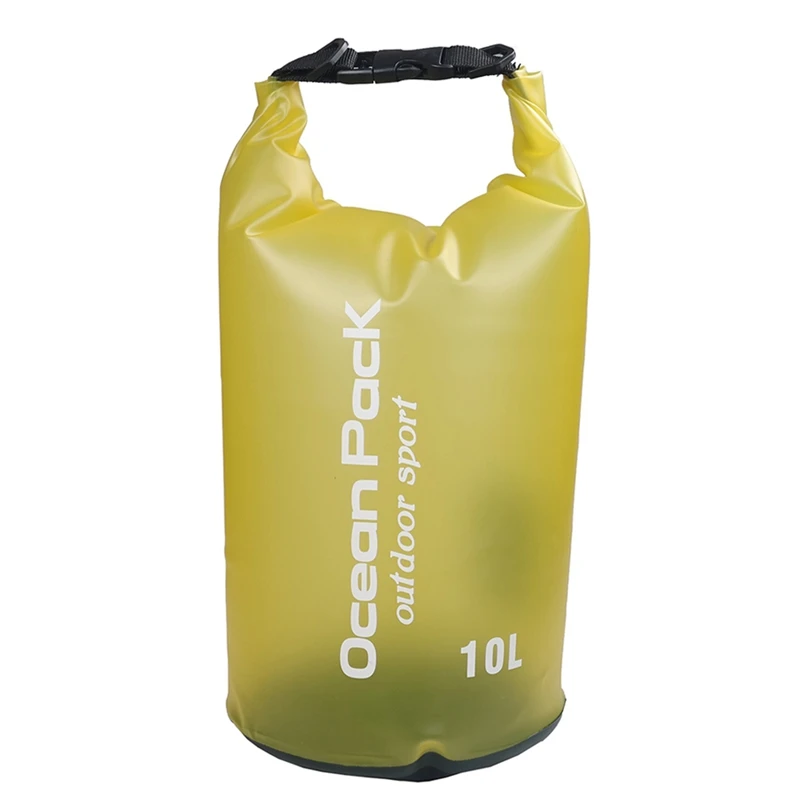 yellow 10L Водонепроницаемый сухой мешок открытый полупрозрачный портативный с пряжкой Одежда Полотенце хранения мешок пляж плавание дайвинг дрейфующий - Цвет: yellow 10L