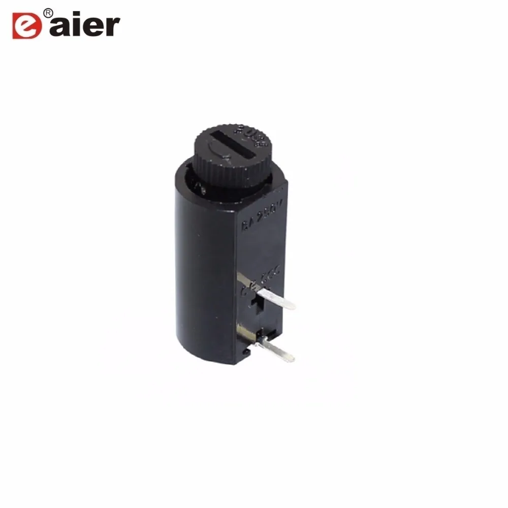 

100PCS 10A 250VAC 2 Pin PCB Horizontal 12MM Panel Mounted Fuse Holder Fuse Socket 5X20MM Black Plastic