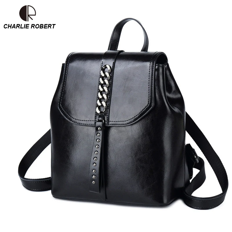 

2019 New Spring Style Luxury Design Women Lady Backpack Cow Leather Panelled Fashion Vintage Casual Travel Backpack