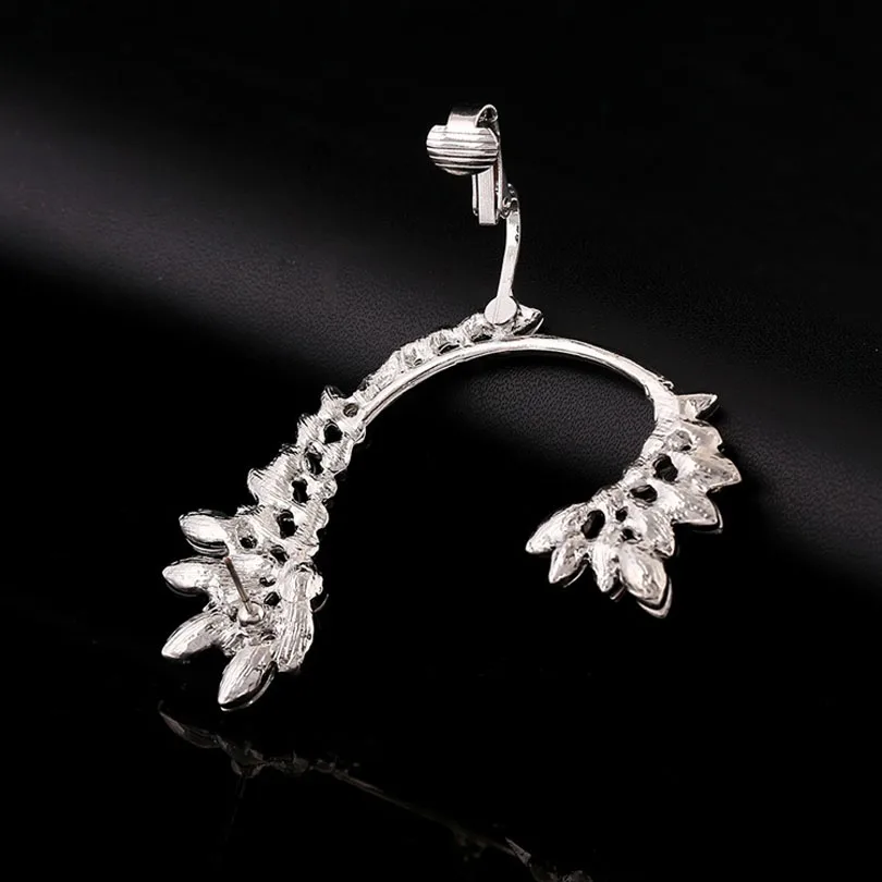 ZLDYOU, модные, позолоченные, серебряные, циркониевые манжеты для ушей, для женщин, свадебные ювелирные изделия, подарок, серьги, геометрическая форма, кристалл, жемчуг, клипсы, серьги
