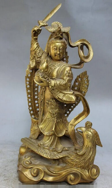 ZSR908+++14&quot Chinese Brass Dragon Fairy Belle Beauty Goddess Ride Fly Phoenix Statue | Дом и сад