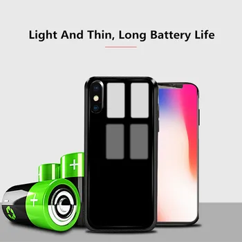 

6000mah Ultra Thin Tempered Glass Battery Charger Cases For iPhone X XS Charging Case External Powerbank Back Cover