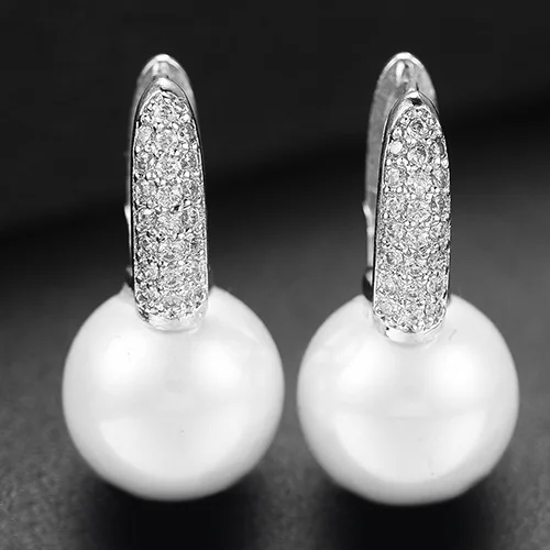 Silver Missvikki букле d'oreille femme благородные жемчужные серьги-кольца ювелирные изделия для элегантных женщин Свадебная вечеринка шоу серьги - Окраска металла: Silver