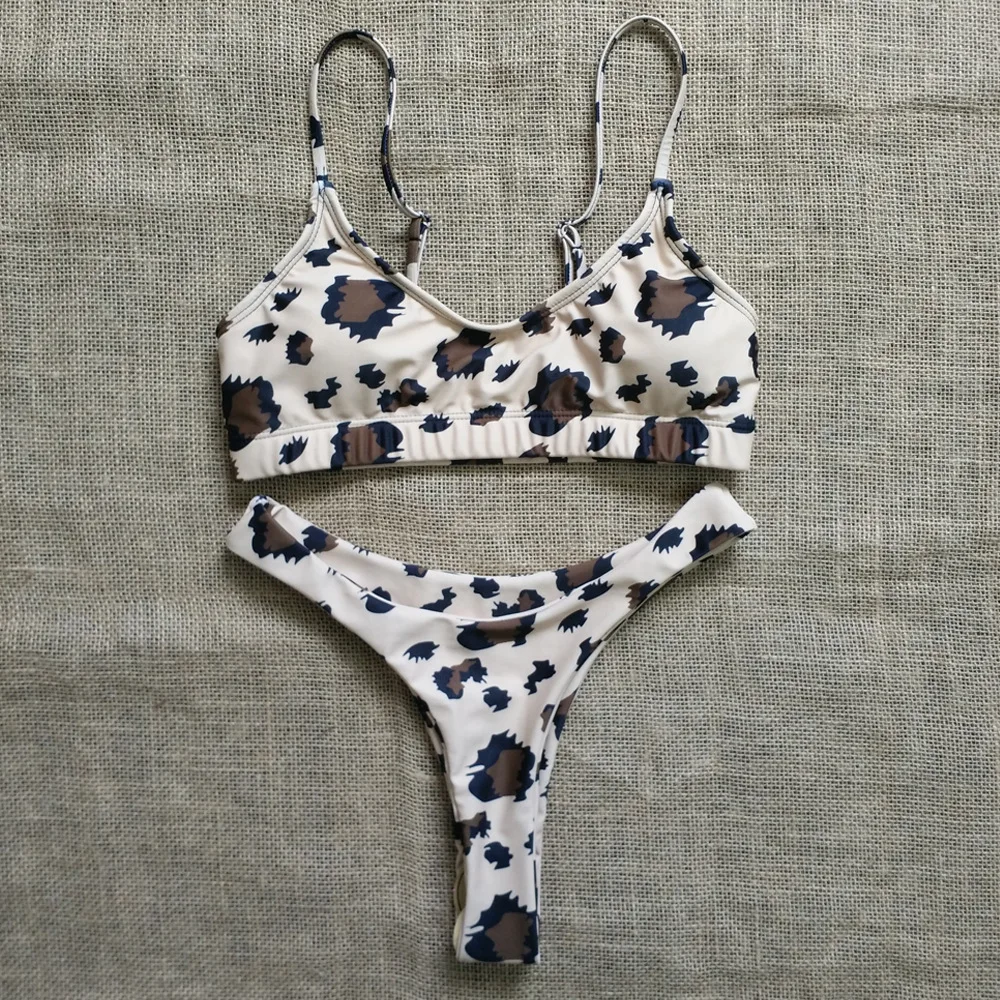 New Leopard Bikini Europe And America e Ladies Triangle Bikini Women Brazilian Bikini Set Female Bathing Suit Monokini