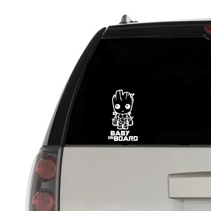 

BABY ON BOARD Vinyl Decal Sticker Car Window Bumper Decor Baby Groot Guardians of the Galaxy Decals Decoration