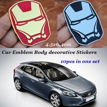 

Free shipping 10pcs /lot For Iron Man logo badge Car Emblem decorative Body Sticker Car accessories Auto Decals