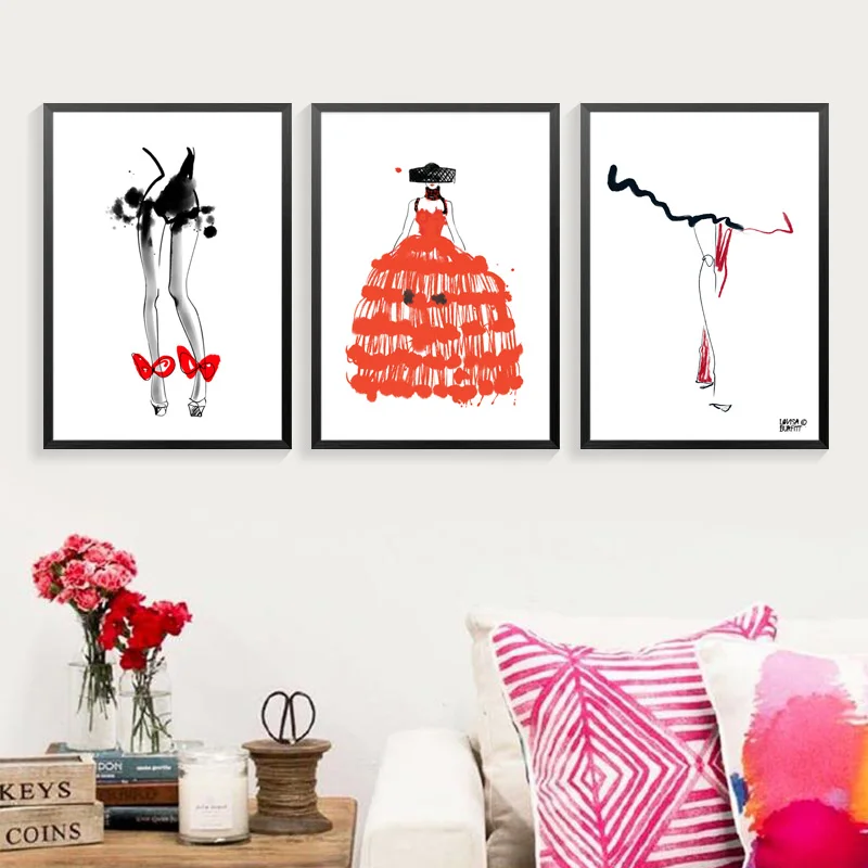 Black-Canvas-Painting-Canvas-Print-Abstract-Figures-Minimalist-Wall-Art-Fashion-Women-Wall-Painting-Home-Decor (2)