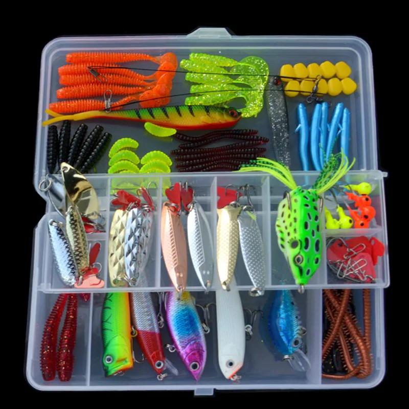 

Y098 Fishing Lures Fishing Bait Set 101 Pieces Full Seaside Bait Metal Sequin Soft & Soft Bait Fishing Gear Wholesale