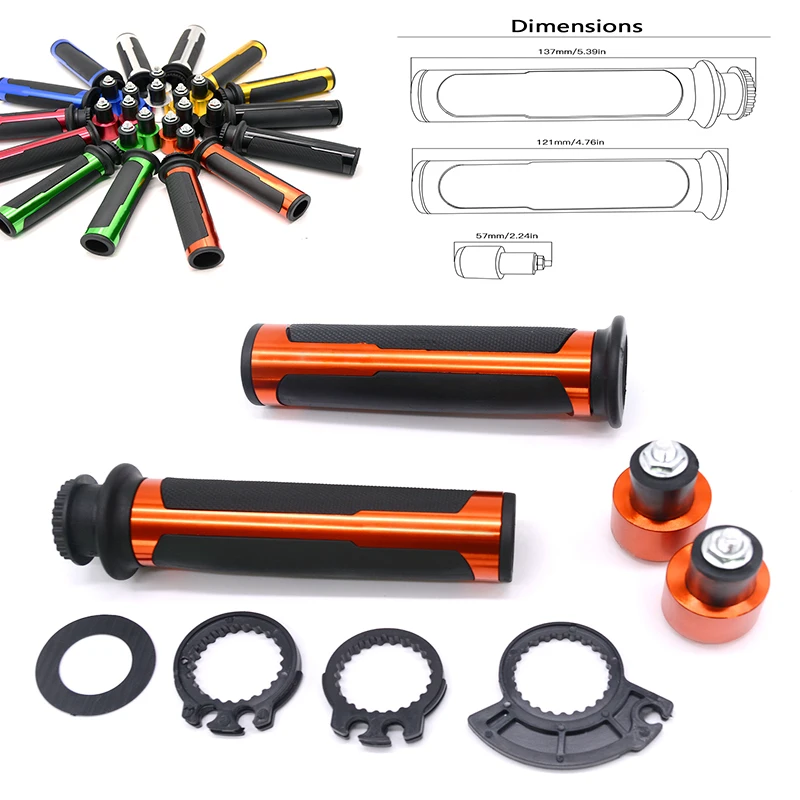 

Universal 7/8"22mm CNC Aluminum moto Bike Street Racing Racing Motorcycle Handle rubber Handlebar Moto Hand Bar Grip sets