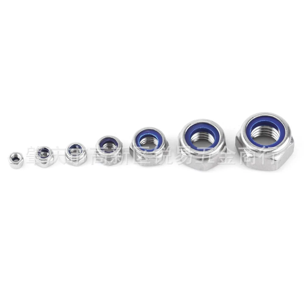 

165 boxed stainless steel nylon self locking nut m3-m12 toolbox