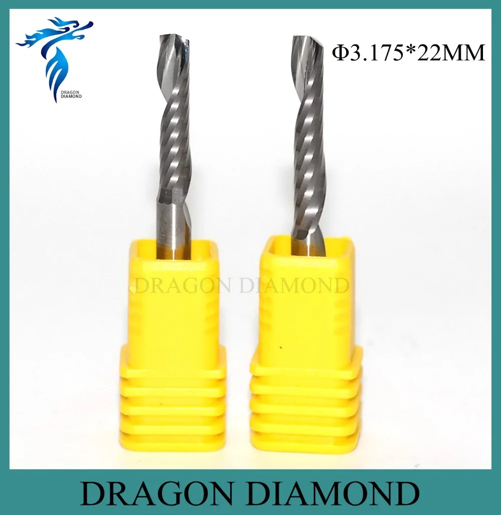 

Free shipping 10pcs Imported Carbide endmill single flute spiral CNC router bits 1/8'' 3.175x22mm