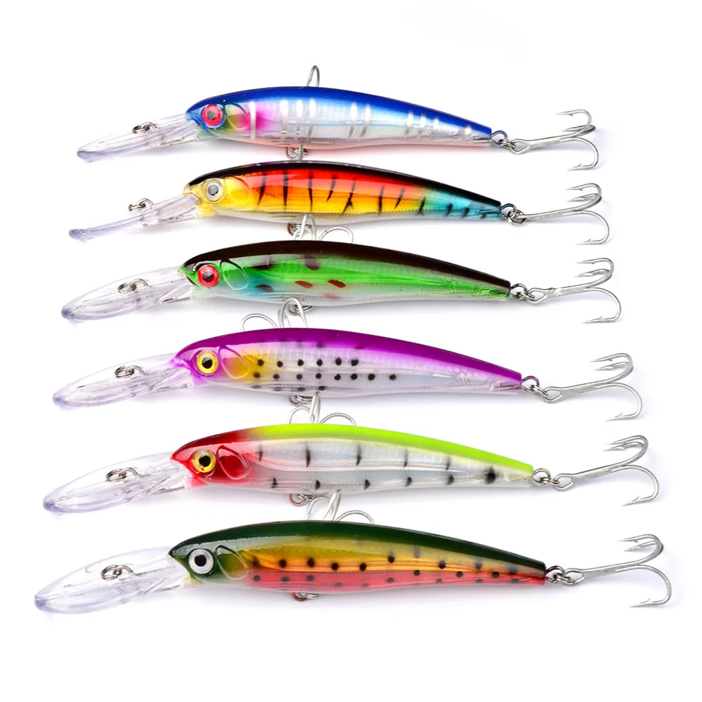 طعوم صيد سمك البلمة الصلب الطعم 165 ملليمتر/33.4 جرام غرق عميق الغوص 4.5 متر المتذبذب Crankbait هوك 3D العين الليزر البحر الصيد إيسكا الاصطناعي
