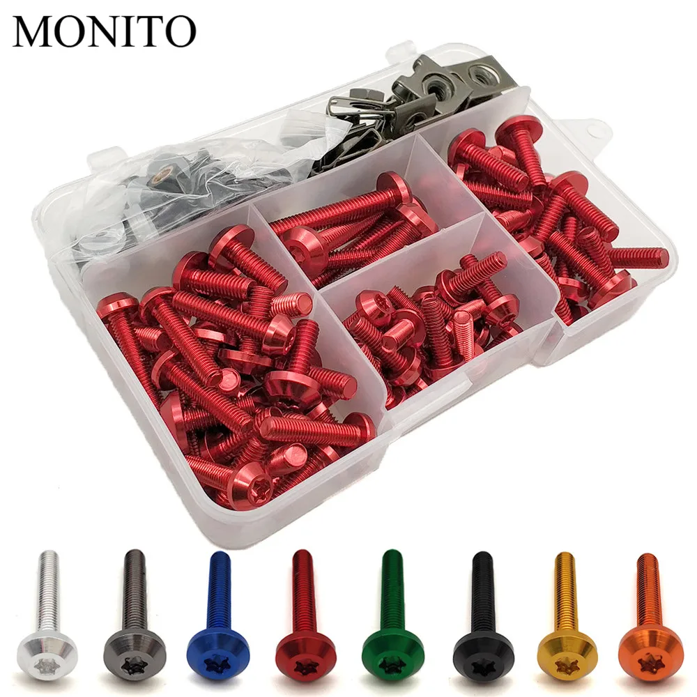 Motorcycle Custom Fairing Body Bolt Screw Spring Bolts For KAWASAKI NINJA 650R ER6F ER6N ZZR1200 ER5 GPZ500 EX500 Accessories|Гайки и