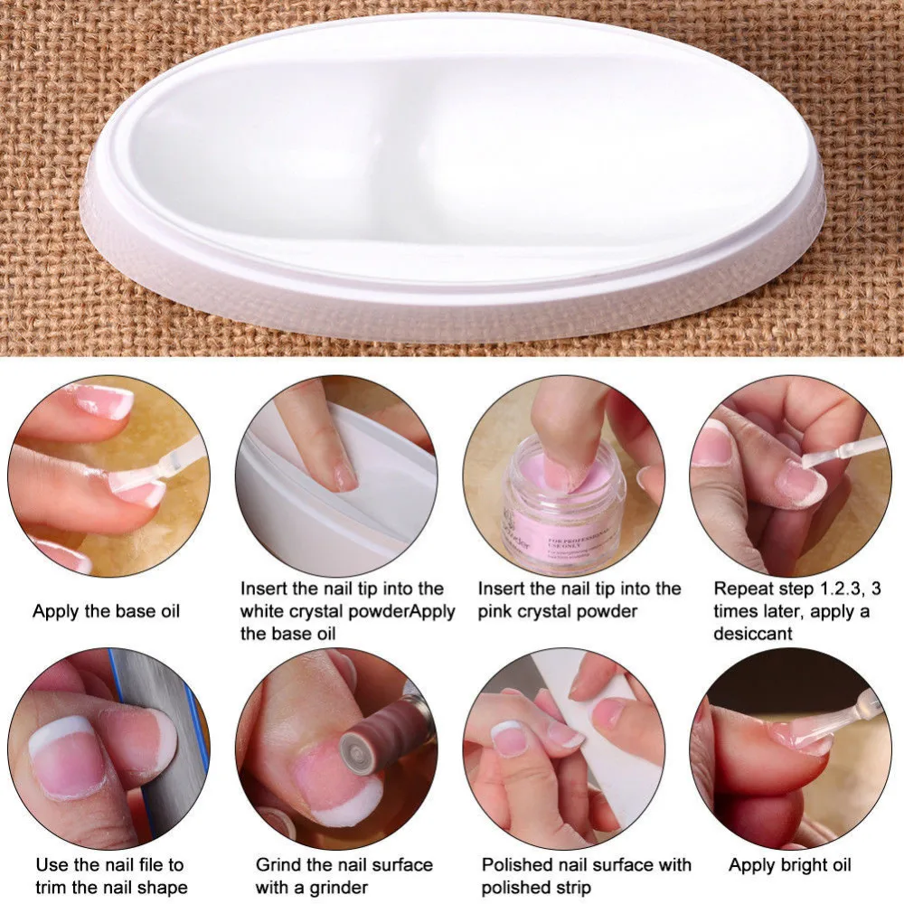 Fashion Nail Dipping Powder French Tray Manicure Mould Nail Dip