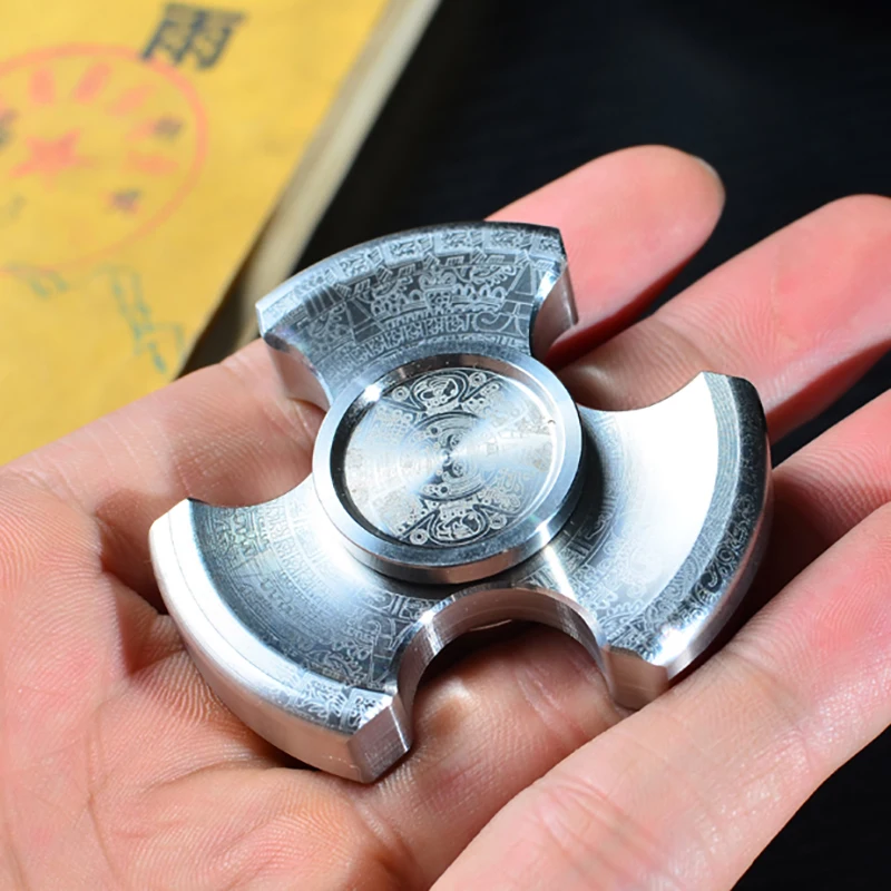 Laser Maya Pattern Stainless Steel Seiko Rotablade Metal Tri Hand Spinner Fidget Spinner Torqbar Brass HandSpinner