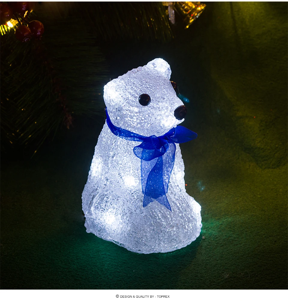 Батареи Led медведь светильник Рождественский орнамент полярный медведь светильник ing подарок украшения дома Рождественский светильник s; домашняя одежда; Рождественский дерево светильник s