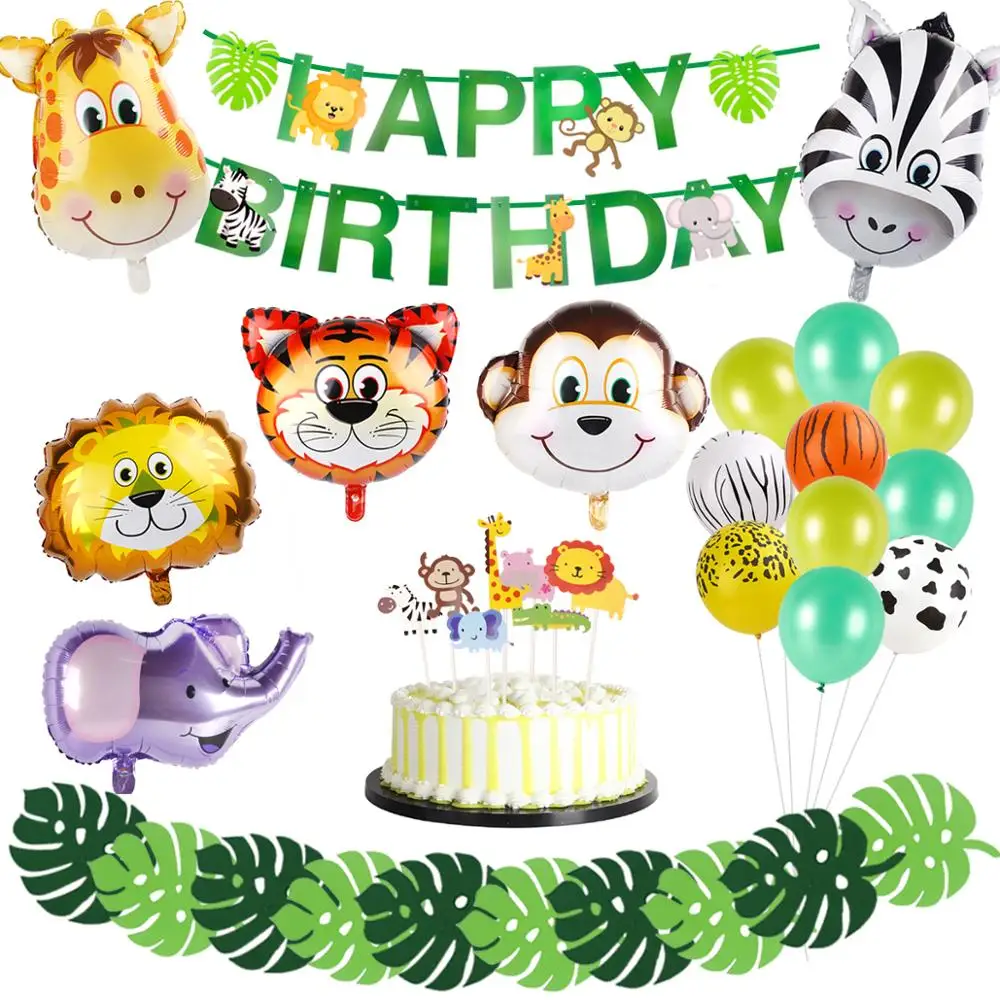 

QIFU 36pcs Animal Balloon Set Jungle Party Decor Birthday Party Decor Kids Safari Party Supplies Baby Shower Tropical party