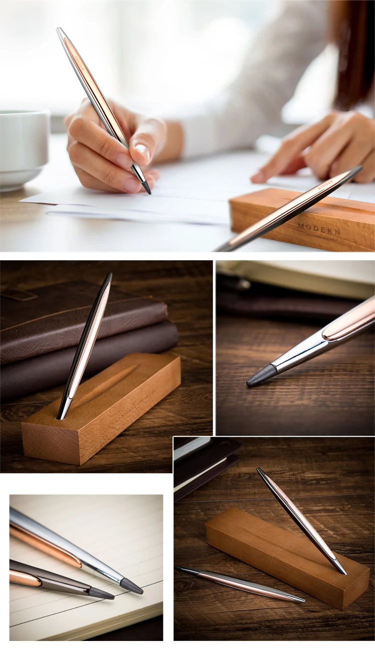 Luxury Forever Pen   Modern Creative for Drawing Sketch Decoration Metal Silver or Black with Black ink Office Business Gift Pens with A High-end Pen Holder Stand Writing Pens Gifts