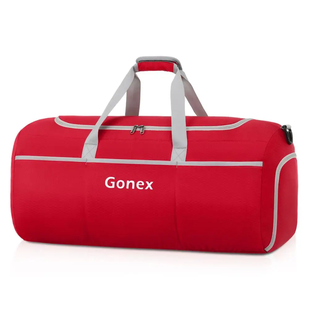 Gonex 70L складываемая дорожная сумка, легкая сумка для багажа, сумка на плечо, удобная сумка для отдыха на природе, Студенческая, походная, деловая - Цвет: Red