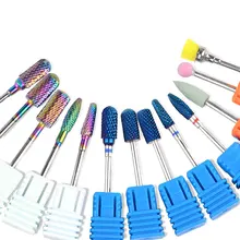 13 Tpyes Metal Rotary Burr Nail Drill Bit Cuticle Cutter Manicure Nail Files Electric Milling Grinder Machine Accessory Tools